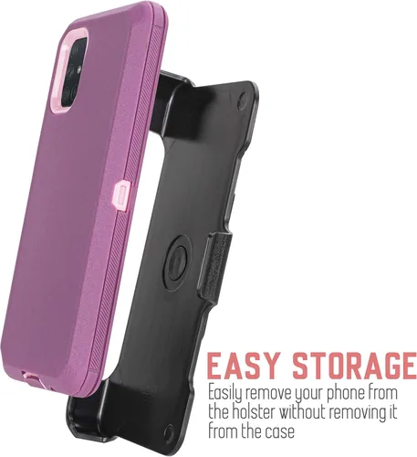 Vista 3 de Funda para Samsung Galaxy A71 con clip para cinturón, resistente a los golpes, protector de pantalla integrado, compatible con Samsung Galaxy A71