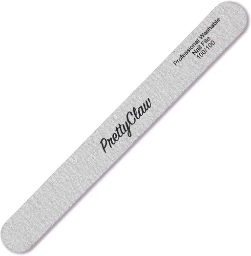 Vista 2 de PrettyClaw 10 limas de uñas profesionales de grano 100/100, limas de uñas acrílicas de cebra centro de plástico, tablero de esmeril de cebra