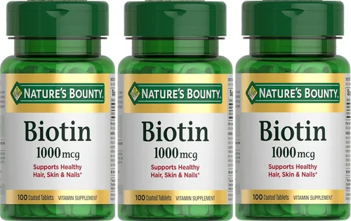 Vista 8 de Nature's Bounty Biotina, Apoya el metabolismo para la energía y la salud del cabello, la piel y las uñas, 1000 mcg, 100 tabletas