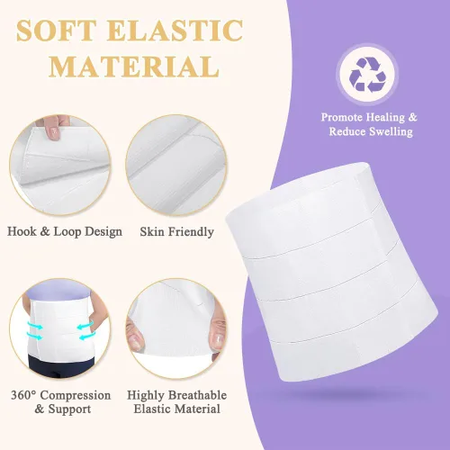 Vista 5 de Faja abdominal poscirugía para abdominoplastia después de la histerectomía, faja abdominal médica de 12 pulgadas para hombres y mujeres, envoltura
