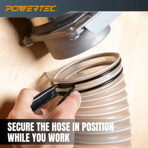 Vista 4 de POWERTEC Abrazaderas de manguera de doble bucle de 2-1/2 pulgadas para ventilación de secadora y recolección de polvo, abrazaderas de resorte