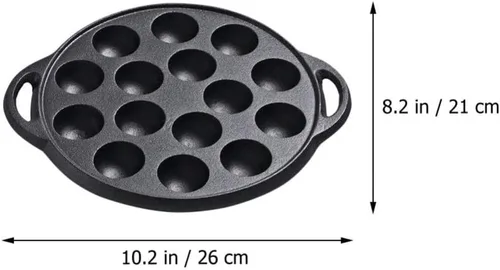 Vista 8 de Cabilock Mini moldes para tartas de hierro fundido Caracol Escargot Plate 15 agujeros de compartimiento molde negro para panqueques