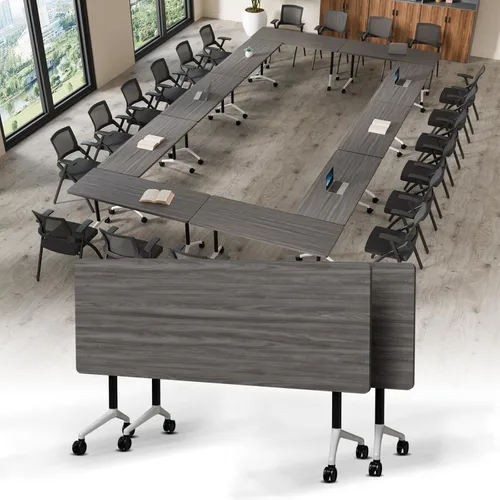 Vista 25 de Mesa de conferencias plegable, mesa de sala de conferencias con ruedas, mesa de conferencias plegable modular, mesas de reuniones de entrenamiento
