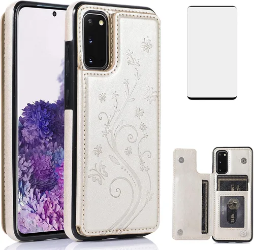 Vista 11 de Funda de teléfono para Samsung Galaxy S20 Glaxay S 20 5G de 6.2 pulgadas con protector de pantalla de vidrio templado y tarjetero con soporte