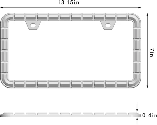Vista 7 de Creathome Marcos para placa de matrícula 3D de cromo, de aleación de zinc puro con patrón de cadena