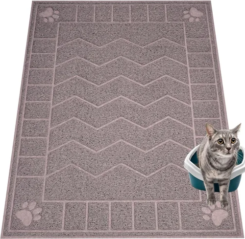 Vista 13 de Alfombrilla para Arena de Gatos, Alfombrilla Atrapa Arena Suave para las Patas de Gatitos, 35" x 24" Alfombrilla para Caja de Arena de Gatitos