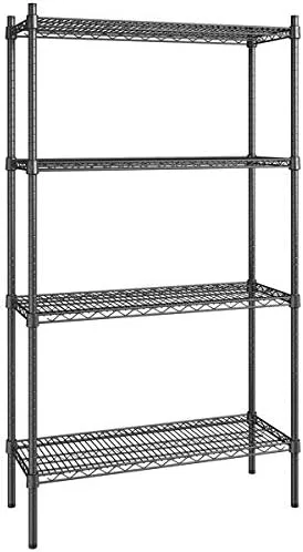 Vista 221 de Kit de 4 estantes de epoxi verde NSF de 21 x 72 pulgadas con postes de 86 pulgadas, estantería de almacenamiento resistente, kit de estantería