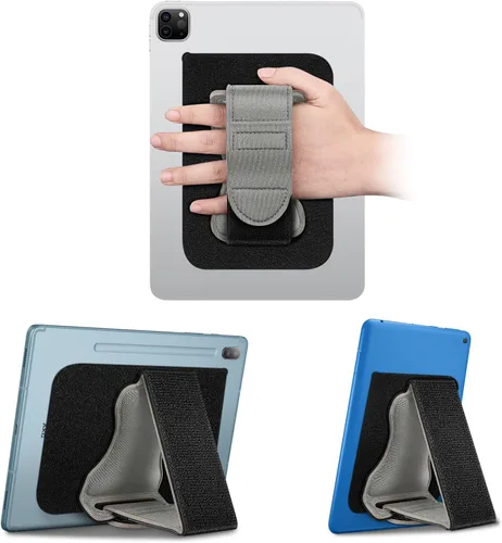 Vista 9 de Fintie Soporte Universal de Correa de Mano para Tablet - [Soportes de Doble Posición] Mango Acolchado Desmontable con Cierre de Gancho y Velcro
