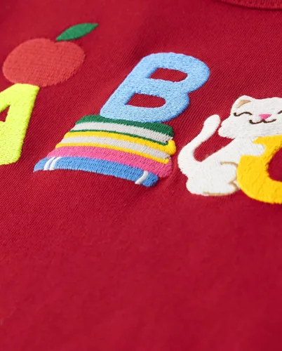Vista 2 de Gymboree Camisetas de manga corta con estampado bordado para niñas y niños pequeños