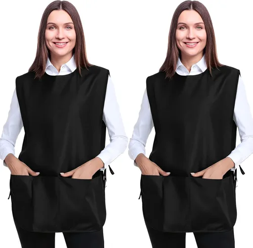Vista 8 de BOHARERS Delantal Smock Cobbler para Mujeres y Hombres - con Lazos Laterales y 3 Bolsillos para Chef de Cocina, Limpieza, Estilista