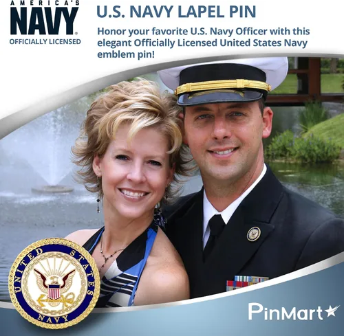 Vista 7 de PinMart Pin de solapa con licencia oficial de la Marina de los Estados Unidos – Pin de emblema militar de la Marina de los Estados Unidos – Broche