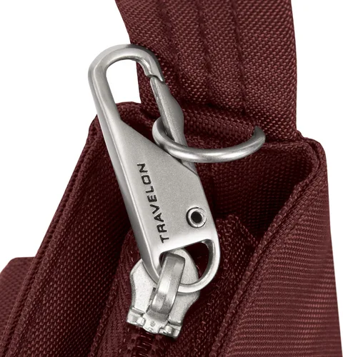 Vista 9 de Travelon - Mini bolsa clásica de hombro antirrobo, Vino), 42459-230