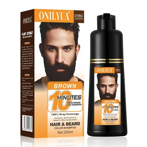 Vista 8 de Champú de tinte de barba negro 3 en 1 para hombre, color más simple