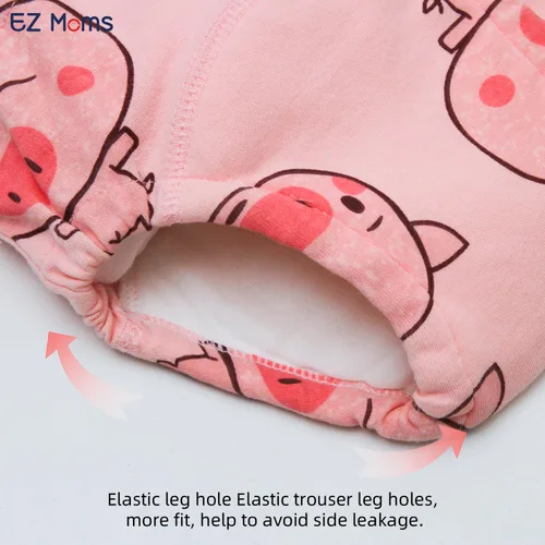 Vista 4 de EZ Moms 6 paquetes de ropa interior de entrenamiento para niñas 100% algodón, absorbente, acolchada, para niños pequeños, 5T, a prueba de fugas