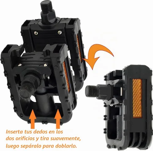 Vista 3 de Bike Pedals, Folding Bike Pedals 9/16'' with Reflective Strips