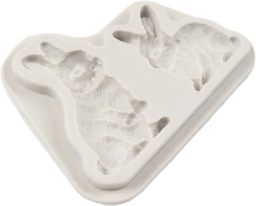 Vista 5 de Molde de silicona de conejo para fondant, molde de caramelo de chocolate para decoración de pasteles, decoración de cupcakes, pasta de goma