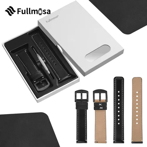 Vista 8 de Fullmosa Correa de reloj de liberación rápida de 0.866in, 0.787in, 0.709in, correas de cuero bruñido para Samsung Galaxy WatchHuaWei WatchGarmin