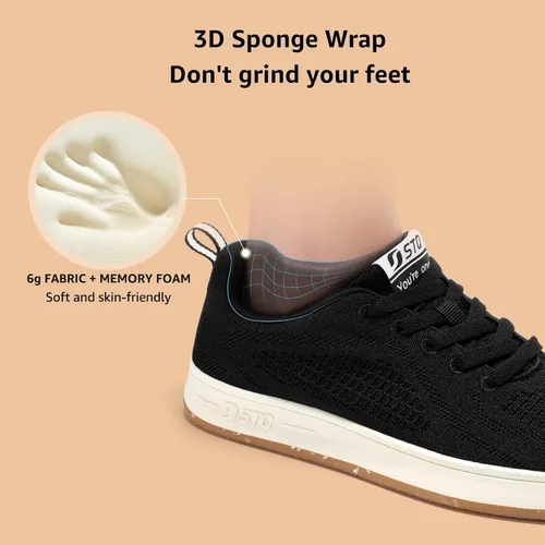 Vista 4 de STQ Zapatos deportivos de moda con cordones para mujer, zapatos casuales de negocios Zapatos superiores de malla transpirable para caminar