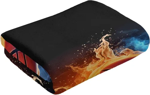 Vista 7 de Toallas suaves para los dedos, toalla de mano de fuego y agua para regalo durante todas las estaciones, 12 x 27.5 pulgadas