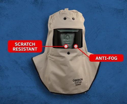 Vista 3 de Oberon Kit Arc Flash - 40 CAL- Incluye capucha Arc Flash, abrigo y babero - SERIE CAT