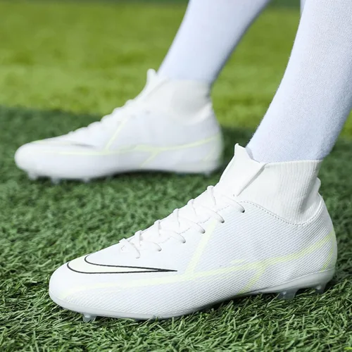 Vista 7 de Botas de fútbol para hombre, zapatos de fútbol AG Hightop, zapatos de fútbol cómodos para interiores y exteriores