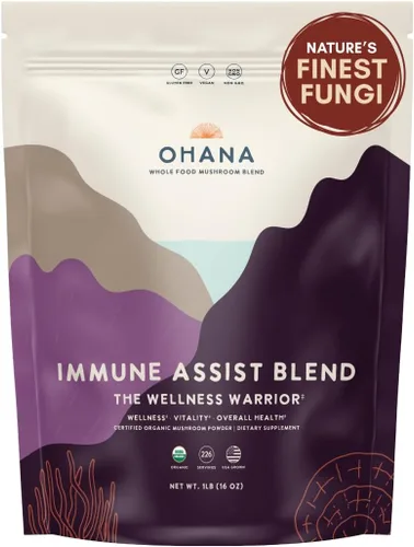 Vista 8 de Ohana Immune Assist Blend, polvo orgánico de hongos integrales USDA, mezcla de 8 hongos cultivados en Estados Unidos, ideal para energía, inmunidad
