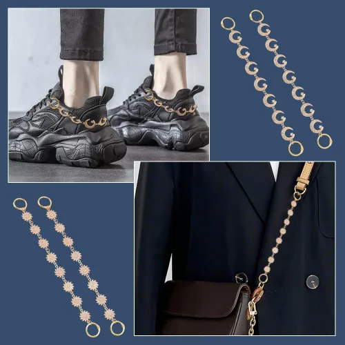 Vista 5 de PH PandaHall Cadenas decorativas, cadenas de zapatos punk con dijes colgantes, cadena de joyería