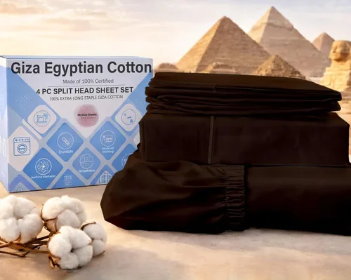 Vista 27 de MyGiza Sheets, Juego de sábanas 100% de algodón egipcio Giza, tamaño individual, para adaptarse a colchones de hasta 15 pulgadas de profundidad