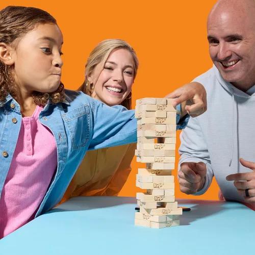 Vista 6 de Juego oficial de Jenga de Hasbro Games Dado digital para 6 formas más de jugar Juego original de bloques de madera Torre de apilamiento