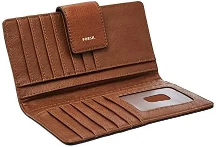 Vista 5 de Fossil Women's Logan Leather Wallet RFID Blocking Tab Clutch, Black (Model SL7830001)