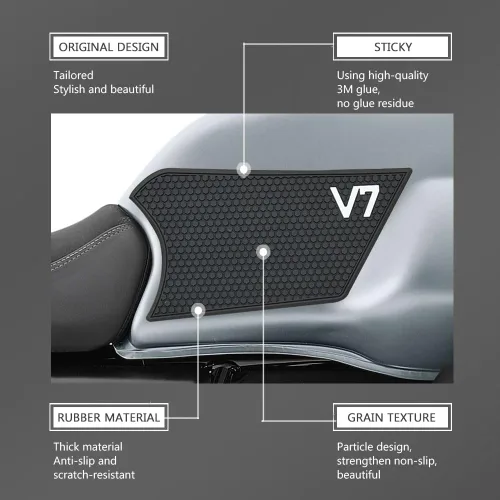 Vista 3 de Para Moto Guzzi V7 iii 850 2021 - Almohadilla lateral para tanque de combustible, almohadillas protectoras, calcomanías, calcomanía de gas, agarre
