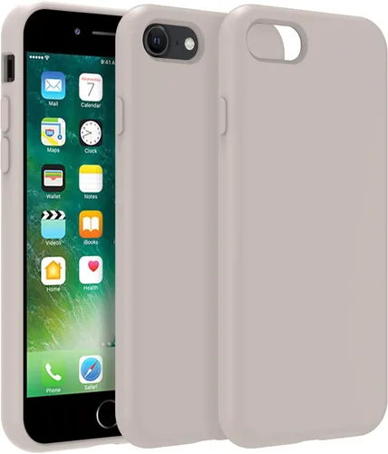 Vista 14 de Funda de silicona prémium para iPhone SE/8/7, con forro de microfibra suave antiarañazos, a prueba de golpes, color negro, iPhone SE/8/7