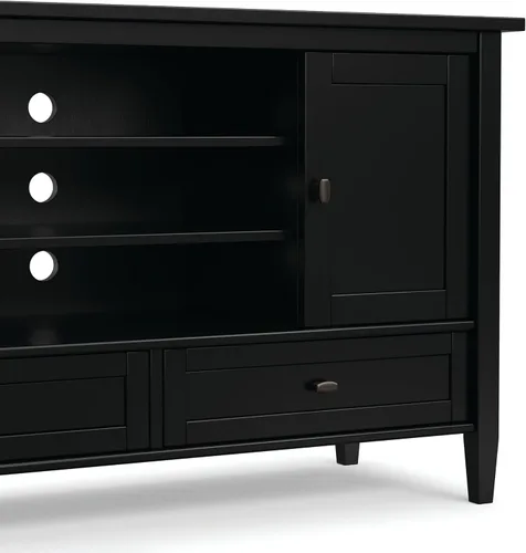 Vista 10 de SIMPLIHOME Warm Shaker - Mueble para TV de MADERA MACIZA de 47 Pulgadas de Ancho Estilo Transicional en Negro Para TVs de hasta 52 Pulgadas, Para