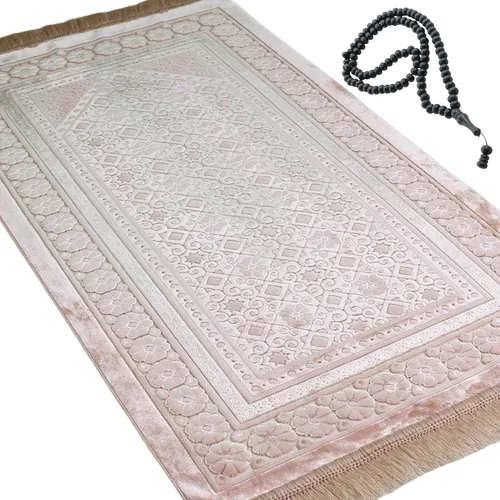 Vista 9 de Modefa Alfombra de Oración de Terciopelo – Alfombra Turca de Felpa Suave Janamaz Sajada Carpet para Hombres y Mujeres - Tapete de Oración Liso