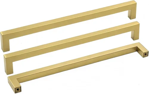 Vista 9 de Goldenwarm Paquete de 10 manijas cuadradas de bronce champán de 3 pulgadas (2.992 in) para armarios de cocina, armarios, aparadores y accesorios