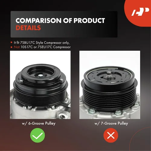 Vista 3 de A-Premium Compresor de aire acondicionado con embrague compatible con Mercedes-Benz Freightliner Sprinter 2500, Sprinter 3500, 2.1L 2014-2017