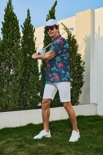 Vista 5 de Camisas polo divertidas para hombre de los años 80, camisas de golf de secado rápido que absorben la humedad, divertidas camisas polo de golf
