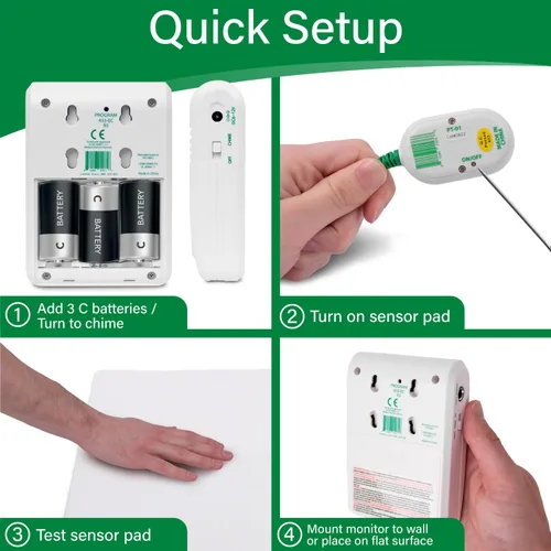 Vista 5 de Smart Caregiver - Sistema de alarma inalámbrico para cama – Almohadilla de alarma inalámbrica con detección de peso (10 x 30 pulgadas) con monitor