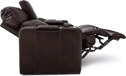 Vista 5 de Seatcraft Octavius - Sofá marrón con asiento de cine en casa con mesa
