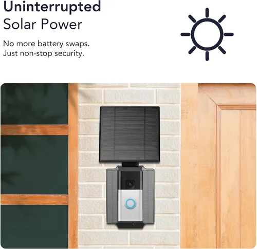 Vista 3 de Wasserstein Cargador solar universal compatible con timbre de batería Ring (versión 2024)/Pro/Plus/4/3/3 Plus/2ª generación (versión 2020) y timbre
