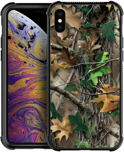Vista 15 de CARLOCA Funda compatible con iPhone Xs, diseño gráfico a prueba de golpes, antiarañazos, protección contra caídas para iPhone X/XS Familia de jirafa
