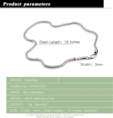 Vista 5 de Collar de plata de ley 925 maciza italiana para hombres y mujeres, 0.118 pulgadas, eslabones de Rolo cuadrados, cadena redonda, gargantilla