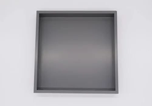 Vista 4 de Bandeja decorativa de madera cuadrada pequeña de 10 x 10 pulgadas para oficina, otomana, baño, entrada, controles remotos, organizador de encimera