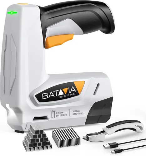 Vista 9 de BATAVIA Pistola de grapas inalámbrica de 4 V, T50 2 en 1 y clavadora Brad Gris