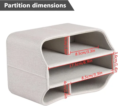 Vista 8 de Soporte de cuero para control remoto giratorio de 360 grados, organizador giratorio de escritorio para mandos a distancia de TV, bolígrafo, Beige