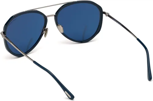 Vista 3 de Tom Ford gafas de sol Vitorio FT-0749-S 90V Plata - Azul Oscuro - Lentes Azul Gris