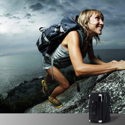 Vista 6 de Funda para teléfono celular de cintura, bolsa de cinturón, funda universal para teléfono al aire libre, estuche, bolsillo para gadgets para iPhone X