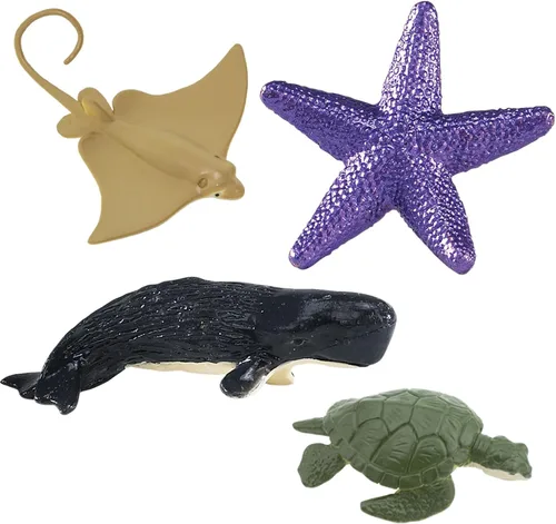 Vista 6 de Safari Ltd Ocean TOOB viene con 12 diferentes modelos de figuras de juguete de animales pintados a mano incluyendo león marino, rayo de águila