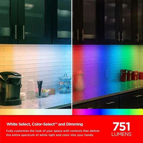 Vista 4 de UltraPro Luces inteligentes Wi-Fi de 18 pulgadas para debajo del gabinete, cambio de color, compatible con Alexa, funciona con Google Assistant