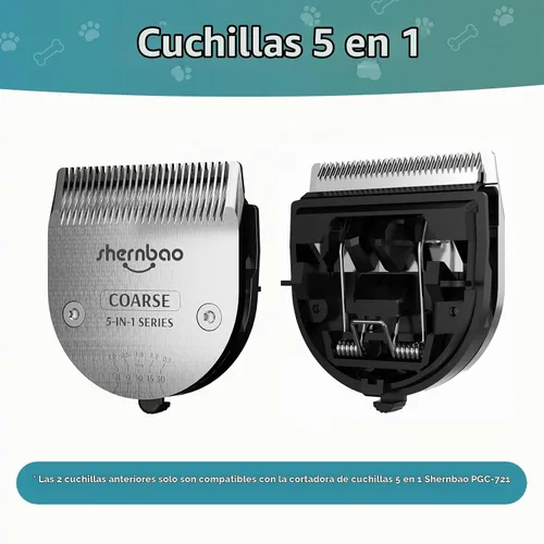 Vista 4 de Shernbao - Cuchillas cortadoras ajustables 5 en 1 para mascotas PGC-721